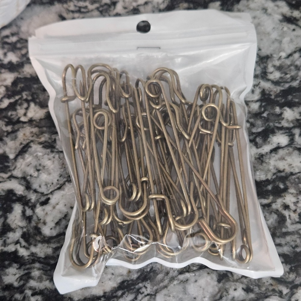Safety Pins Brooches 3 inch 30pc Heavy Duty Blanket Bronze New
